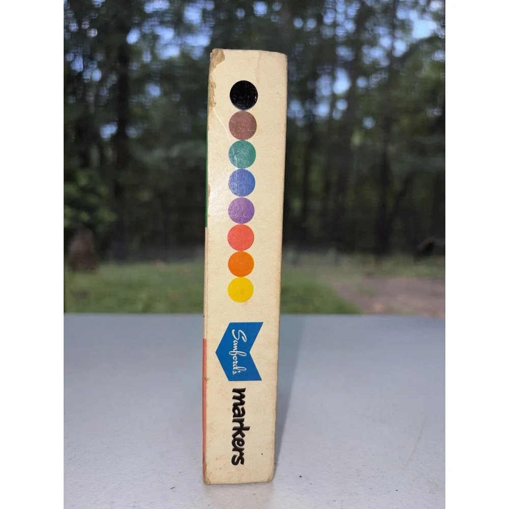 Vintage Sanford's Deluxe Felt Tip Markers Complete 8 Color Set w/ Box SMELLY